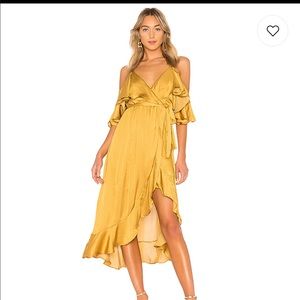 Bardot bea wrap dress - gold XS